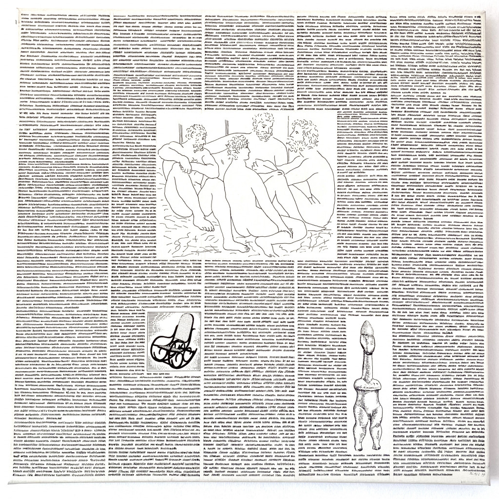 Federzeichnung 'Picasso-Geschichten', Karl Oskar Blase, 1979