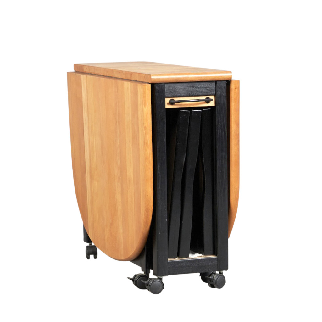 Klapptisch mit vier Klappstühlen, Aldo Jacober, 1960er Jahre