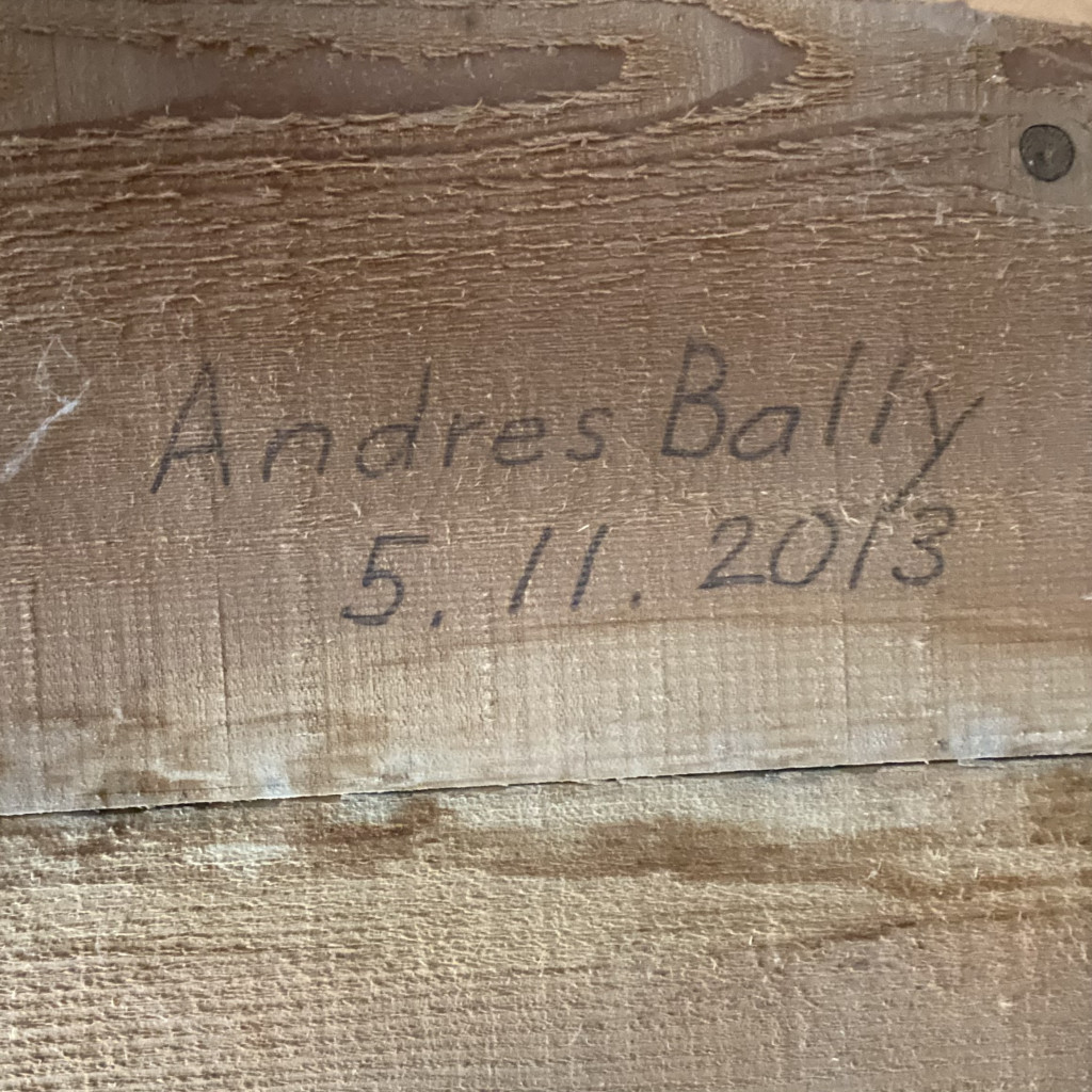 Tisch mit vier Bänken, Andres Bally, 2013