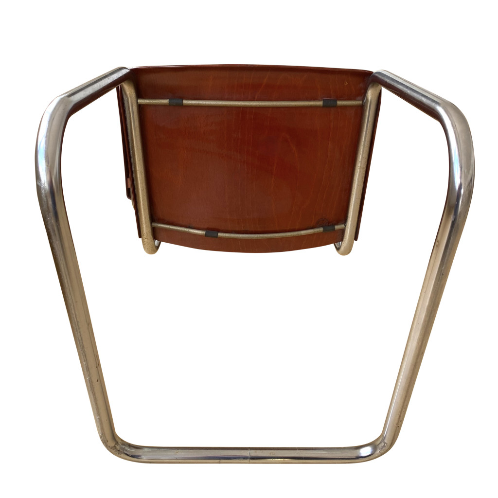 Tisch mit vier Freischwinger Armlehnstühlen, Mies van der Rohe / Mart Stam, 1930/40er Jahre