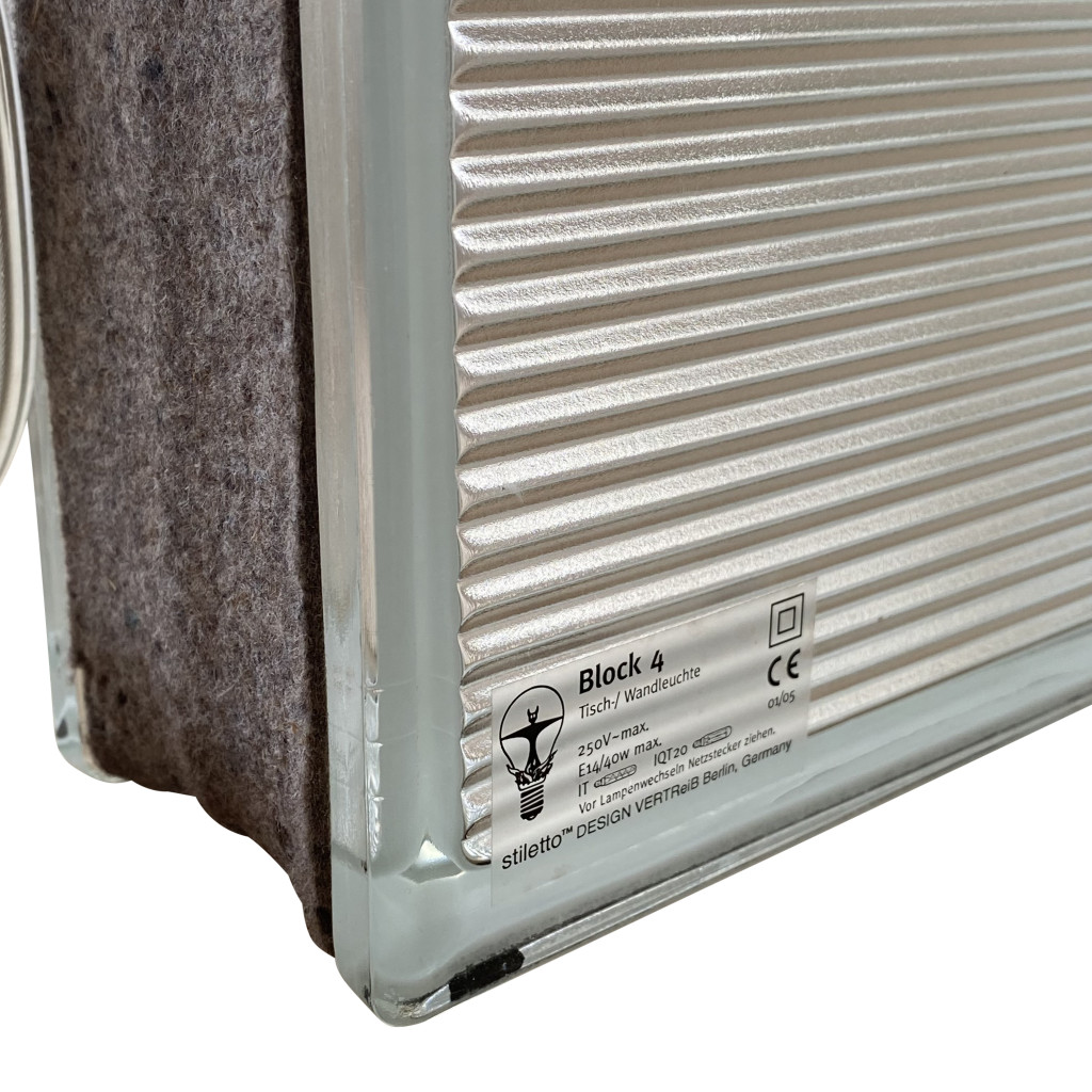 Tisch- Wandleuchte 'Block 4', Frank Schreiner, 1980er Jahre